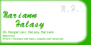 mariann halasy business card